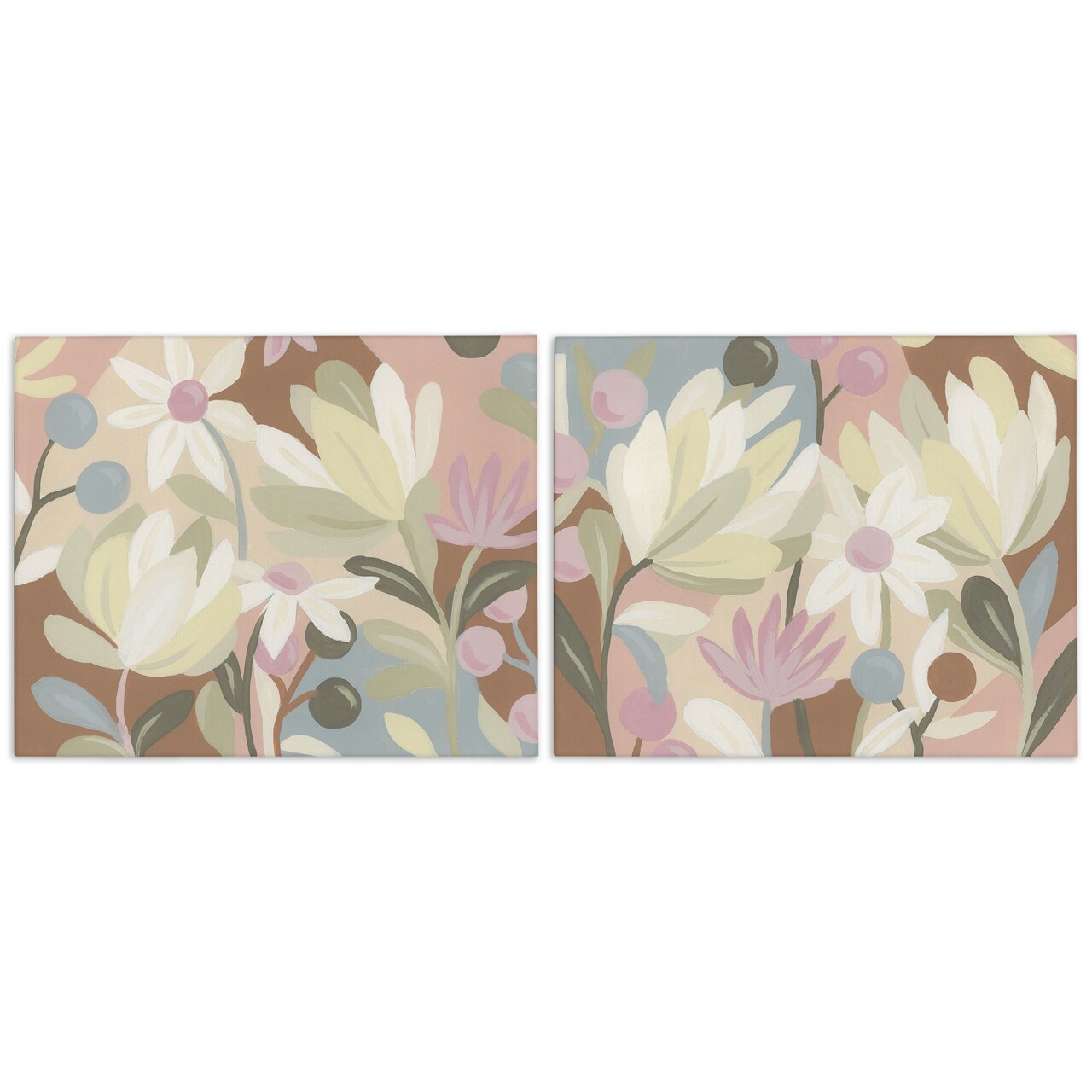 Stupell Industries Charming Muted Foliage 2pc Canvas Wall Art Set Design by June Erica Vess